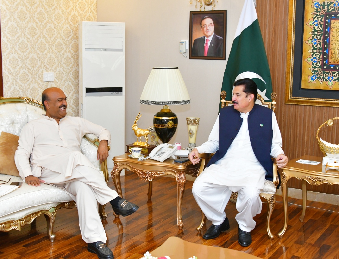 Kundi called on by PPP Information Secretary Nadeem Afzal Chan at his residence in Islamabad