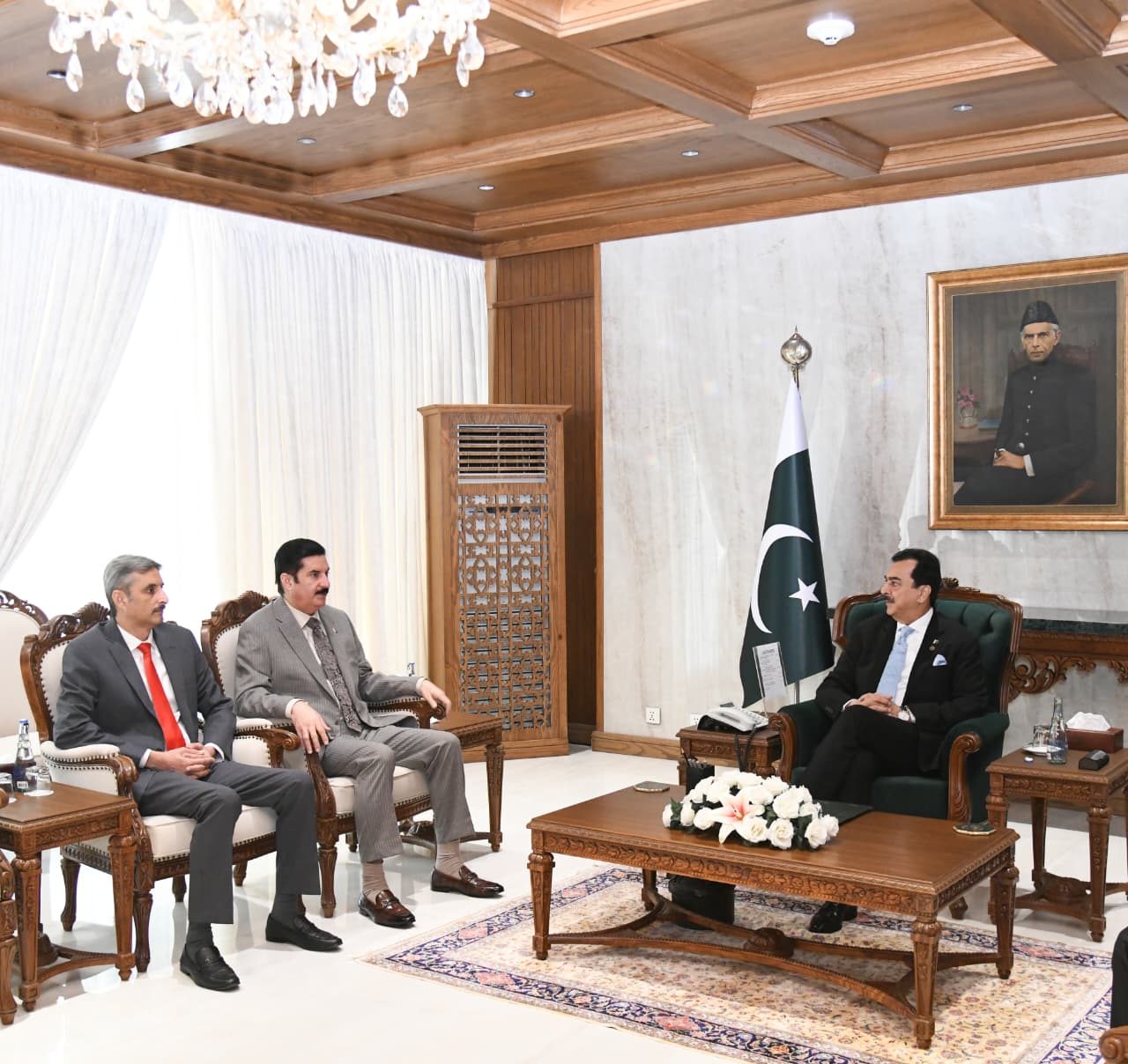 Mr. Faisal Karim Kundi and PPP Parliamentary Leader in the Khyber Pakhtunkhwa Assembly Mr. Ahmad Karim Kundi at Aiwan-e-Sadr.