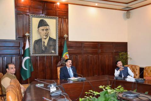 Kundi being briefed about SMEDA projects and departmental affairs at Governor House Peshawar.
