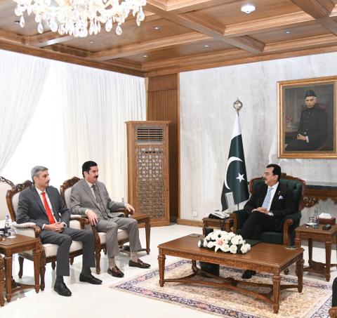 Mr. Faisal Karim Kundi and PPP Parliamentary Leader in the Khyber Pakhtunkhwa Assembly Mr. Ahmad Karim Kundi at Aiwan-e-Sadr.